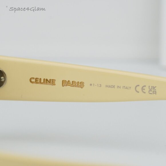 BRAND NEW Celine CL40245U 39A Solid Beige Smoke Geometric Unisex Sunglasses